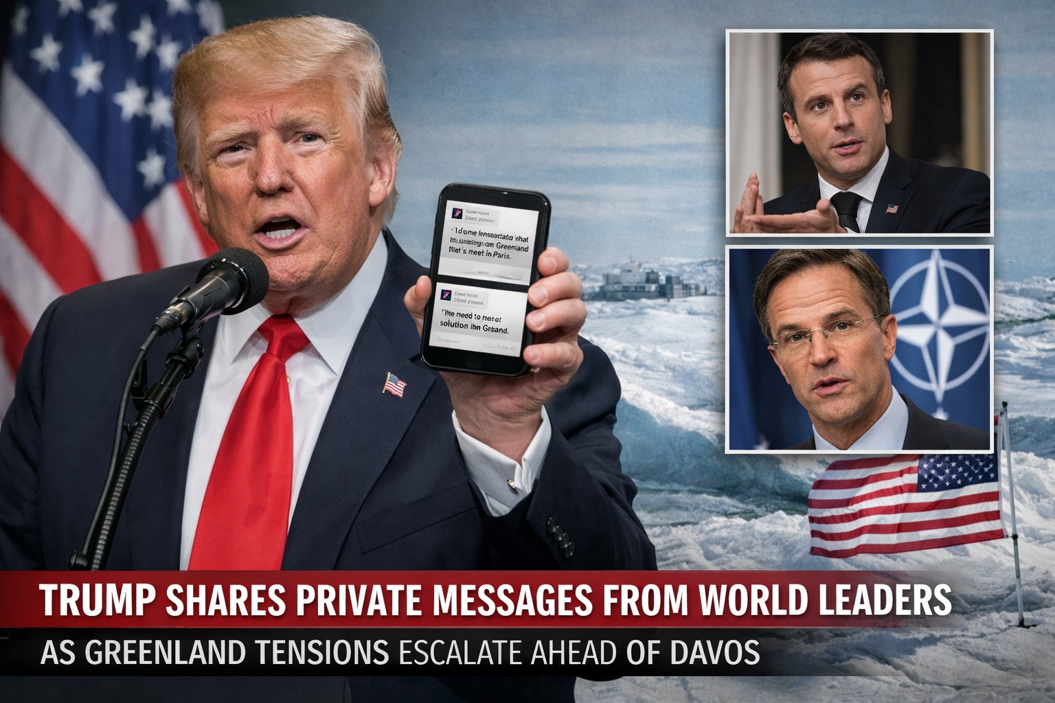 Trump Publicly Shares Private Messages as Diplomatic Tensions Over Greenland Surge Ahead of Davos
